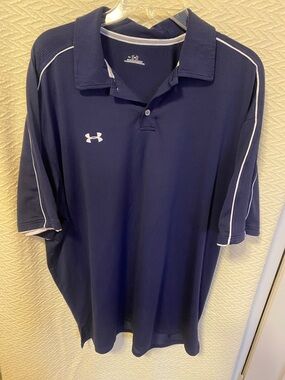 Under Armour Navy Polo with White Accents